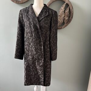 Eileen Fisher Black and Gray Coat Classic Design Size L
